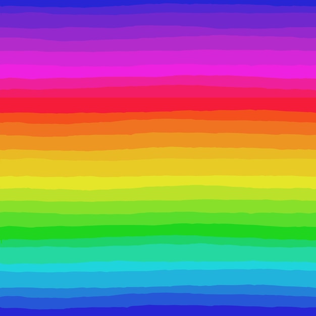 Vector onregelmatig regenboog gestreept patroon naadloze handgetekende lijnen vector grafische afdruk verloopeffect