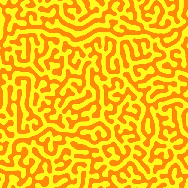 Onregelmatige organische lijnen koraal naadloos patroon met oranje en gele kleur
