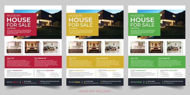 Vector onroerend goed flyer design template gratis vector