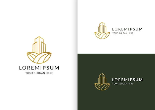 Onroerend goed gebouw geometrische logo