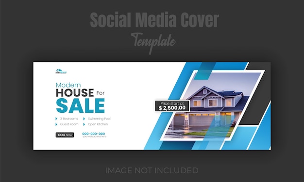 Onroerend goed huis eigendom verkoop facebook cover design sjabloon
