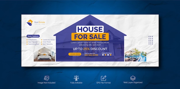 Onroerend goed huis kopen en verkopen social media omslag webbannermalplaatje