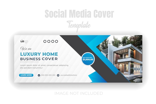Onroerend goed huis onroerend goed verkoop facebook cover ontwerpsjabloon