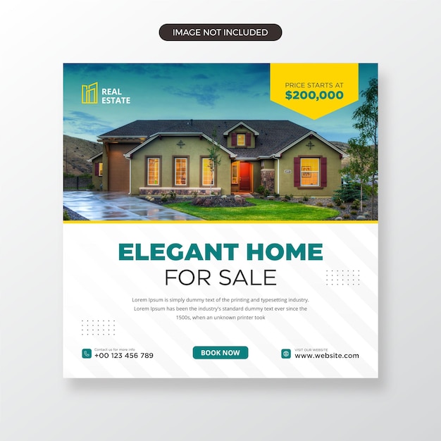 Onroerend goed huis perfect onroerend goed huis te koop social media webbanner advertentiesjabloon