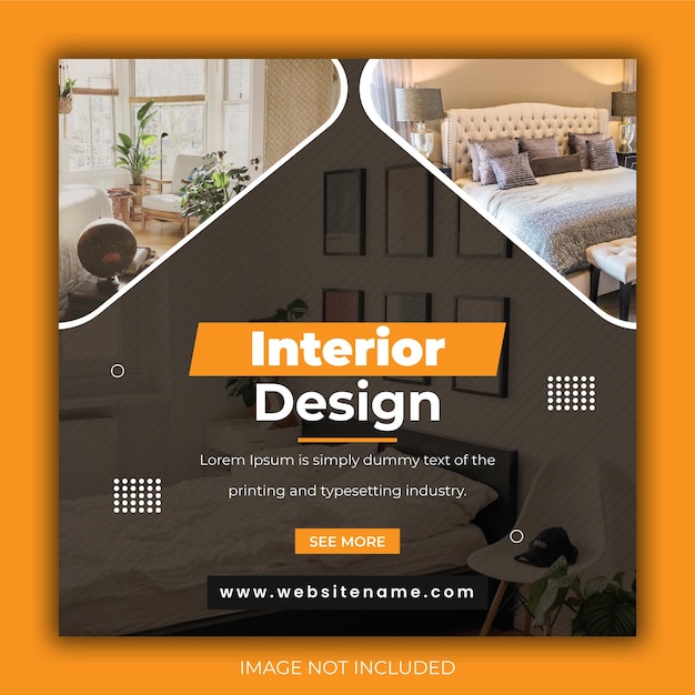 Vector onroerend goed interieur huis eigendom instagram postontwerp