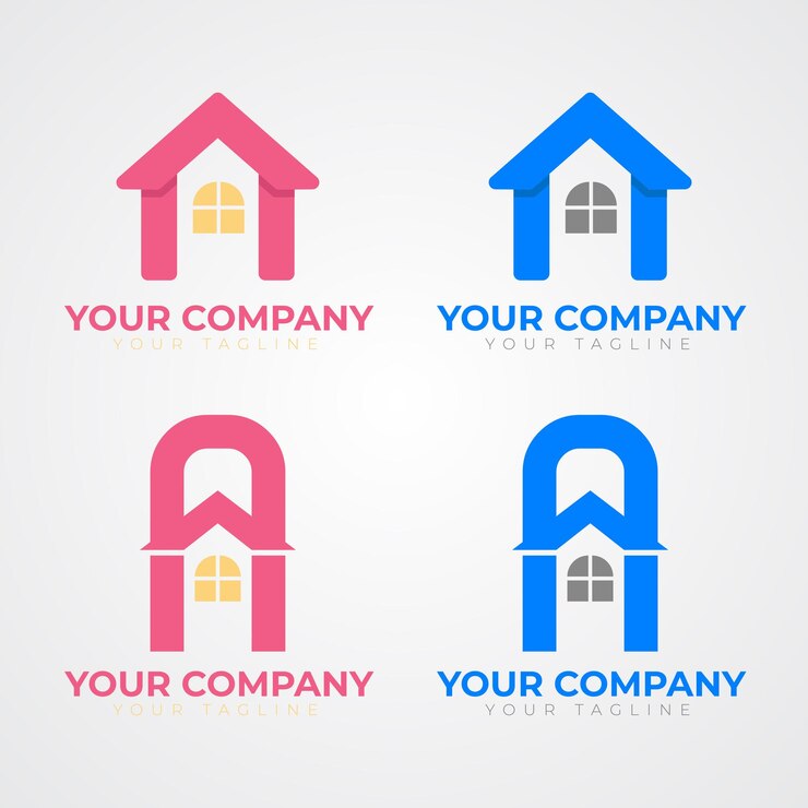 Vector onroerend goed logo design pack minimaal real estate logo design pack