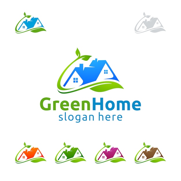 Onroerend goed Logo met Green House Concept