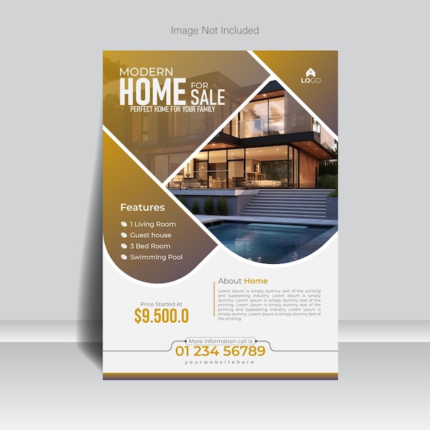 Onroerend goed verkoop flyer ontwerp eenvoudige onroerend goed poster omslag tijdschrift sjabloon
