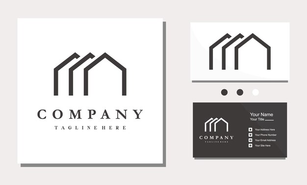 Onroerend goed woning bouwen eenvoudig logo ontwerp