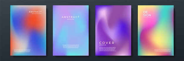 Onscherpe achtergronden ingesteld met moderne abstracte wazige kleurverlooppatronen op wit Gladde sjablonencollectie voor brochures, posters, banners, flyers en kaarten Vector illustratie