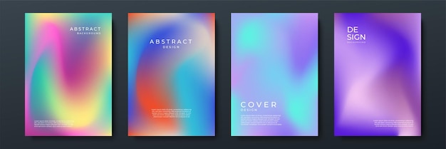 Onscherpe achtergronden ingesteld met moderne abstracte wazige kleurverlooppatronen op wit Gladde sjablonencollectie voor brochures, posters, banners, flyers en kaarten Vector illustratie