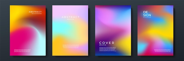 Onscherpe achtergronden ingesteld met moderne abstracte wazige kleurverlooppatronen op wit Gladde sjablonencollectie voor brochures, posters, banners, flyers en kaarten Vector illustratie