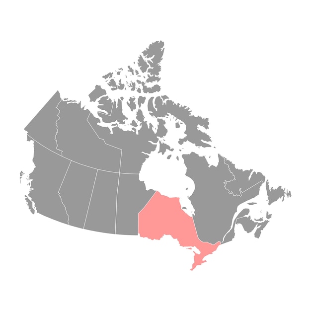 Ontario kaart provincie van canada vectorillustratie