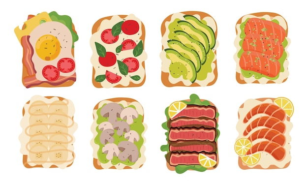 Ontbijt toast brood vector icon