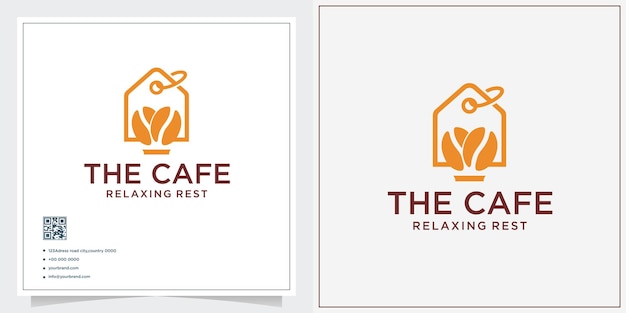 Ontspannen coffeeshop winkel logo ontwerpconcept