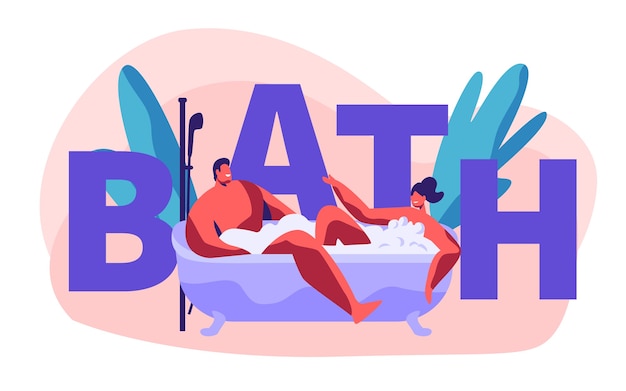 Ontspannen en baden in Bath concept illustratie