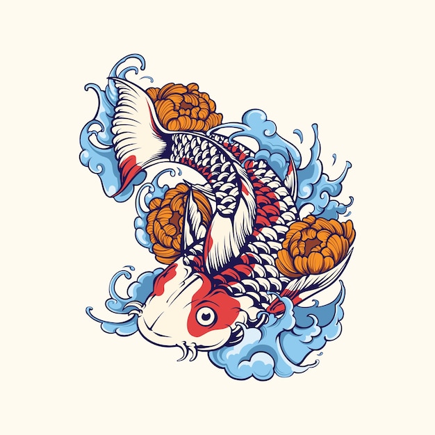 Ontwerp Balinese koi vector kunst