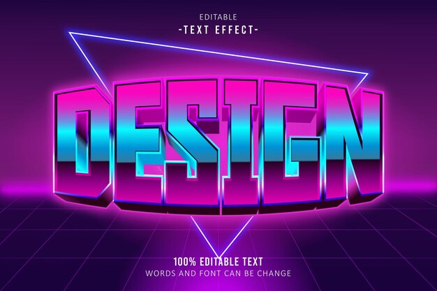Ontwerp bewerkbare tekst effect 3d emboss 80s stijl