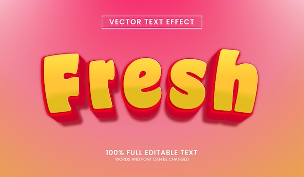Ontwerp bewerkbare tekst-effect frisse tekst vector illustratie