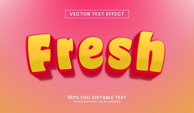 Vector ontwerp bewerkbare tekst-effect frisse tekst vector illustratie