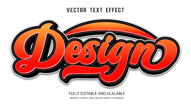 Ontwerp bewerkbare teksteffect Vector sjabloon met leuke achtergrond 3D-stijl