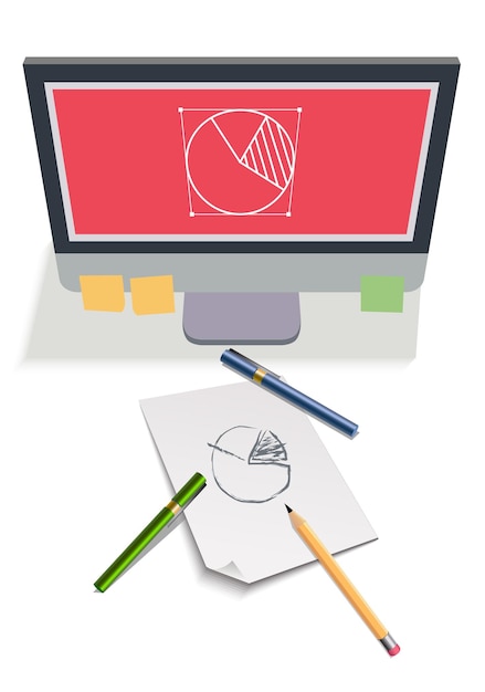 Ontwerp computerpictogram. Ontwikkeling idee proces.