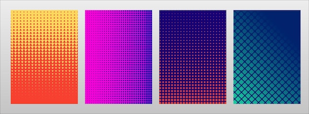 Ontwerp elementen presentatiesjabloon Minimale banners zwart witte achtergrond Geometrische halftone stip cirkel in vierkant Vector illustratie EPS 10 voor de lay-out van visitekaartjes omvat rapportsjabloon