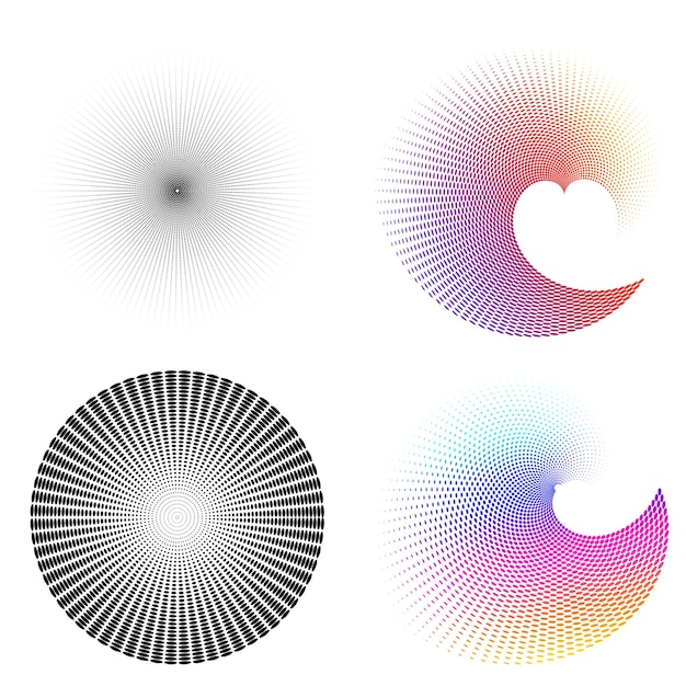 Ontwerp elementen symbool instellen Bewerkbare halftone frame stip cirkel patroon op witte achtergrond Vector illustratie eps 10 frame met zwarte willekeurige stippen Ronde rand Pictogram met behulp van halftone cirkel stippen tekst