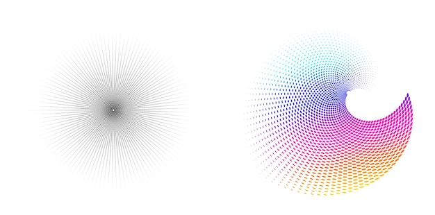 Ontwerp elementen symbool instellen Bewerkbare halftone frame stip cirkel patroon op witte achtergrond Vector illustratie eps 10 frame met zwarte willekeurige stippen Ronde rand Pictogram met behulp van halftone cirkel stippen tekst