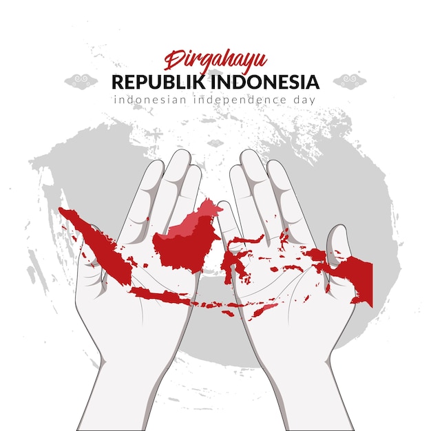 ontwerp en illustratie van de Indonesische Onafhankelijkheidsdag