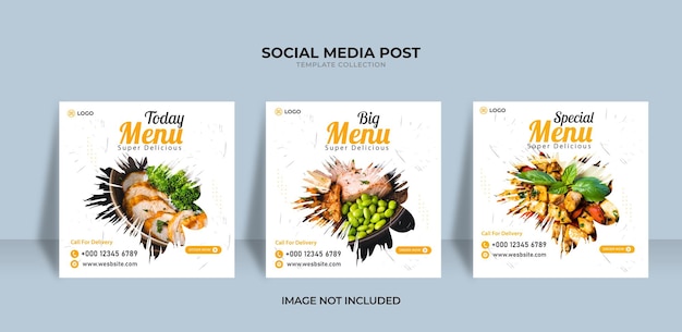 Ontwerp menu eten social media post bannersjabloon