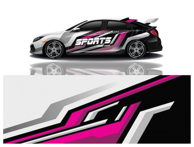 Ontwerp met sticker voor sportwagenverpakking
