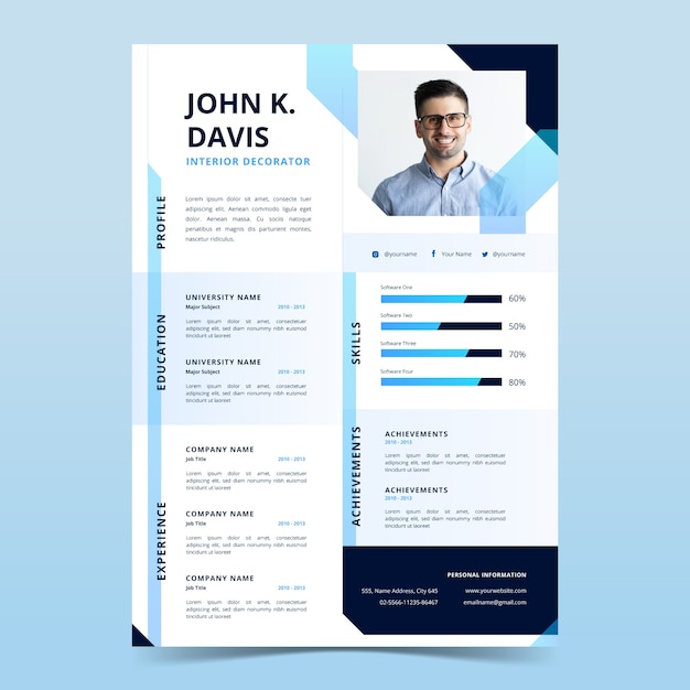 Vector ontwerp met verloop cv-template