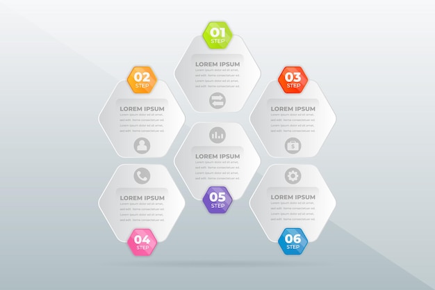 Ontwerp moderne professionele stappen infographic
