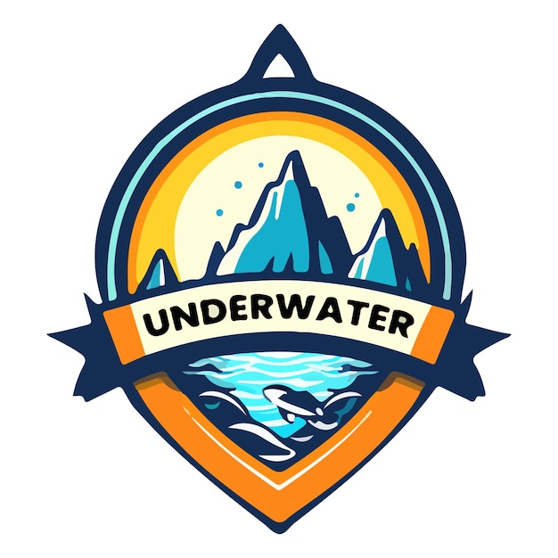 Vector ontwerp onderwater logo 3 kleuren