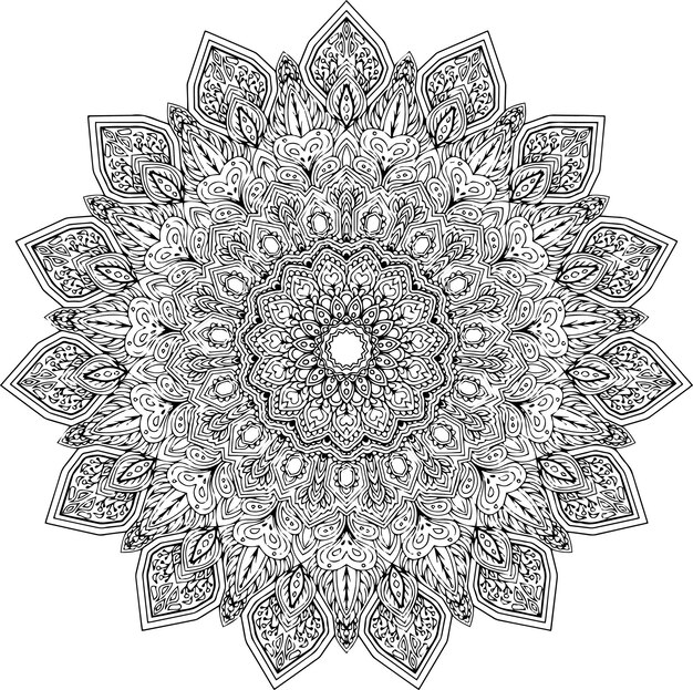 Ontwerp overzicht Mandala voor kleurplaat Vector