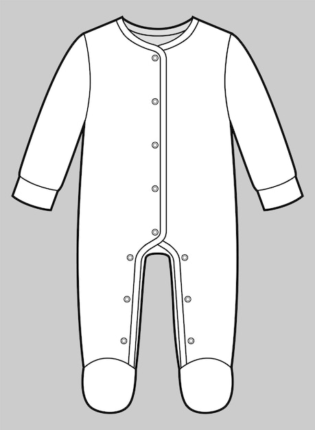 Ontwerp rompertje Babykleding Flat Sketch