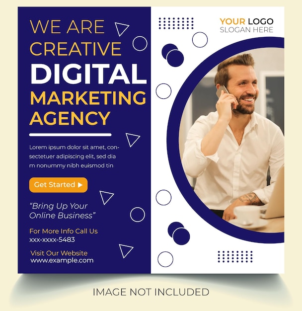 Ontwerp sjabloon voor sociale postbanners en flyers van digitale marketingbureaus