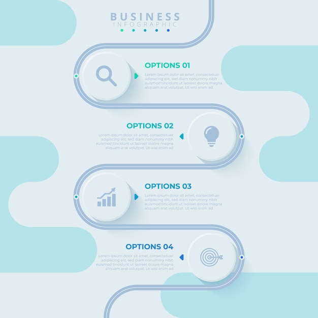 Ontwerp sjabloon voor vector infographic labels met iconen en 4 opties of stappen geschikt voor proces