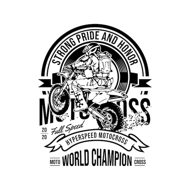 Ontwerp T-shirt Motocross Sterke trots en eer