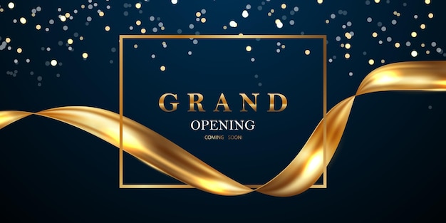 Ontwerp uw openingskaart elegant met elegante linten zakelijke banner sjabloon vector illustratie vip