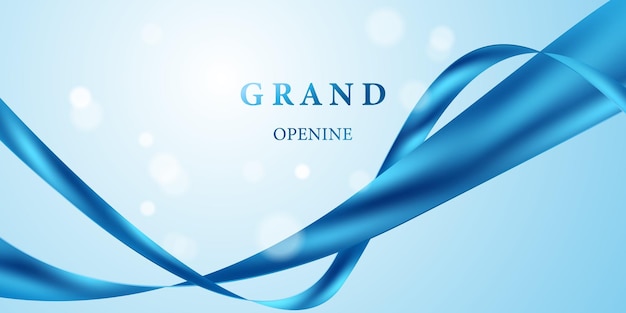 Ontwerp uw openingskaart met vectorillustraties zakelijke banner sjabloon met een mooi lint