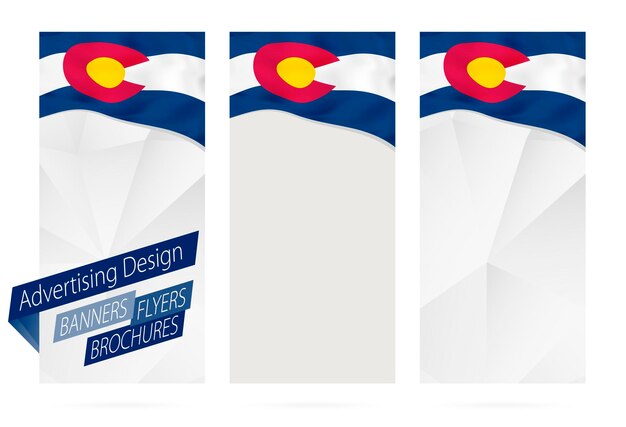 Ontwerp van banners flyers brochures met Colorado State Flag