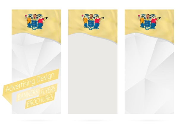 Ontwerp van banners flyers brochures met New Jersey State Flag