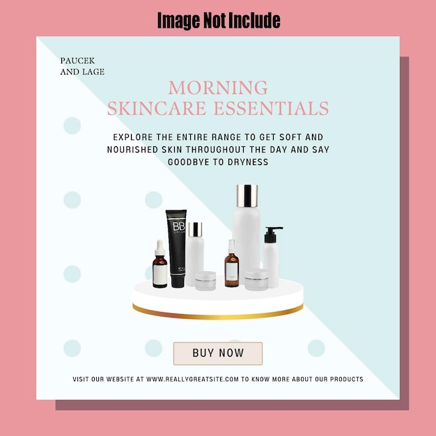 Ontwerp van banners voor cosmetische schoonheidsproducten of huidverzorging op sociale media