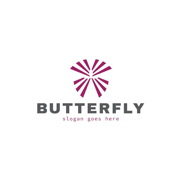 Ontwerp van bedrijfslogo's met vlinderthema