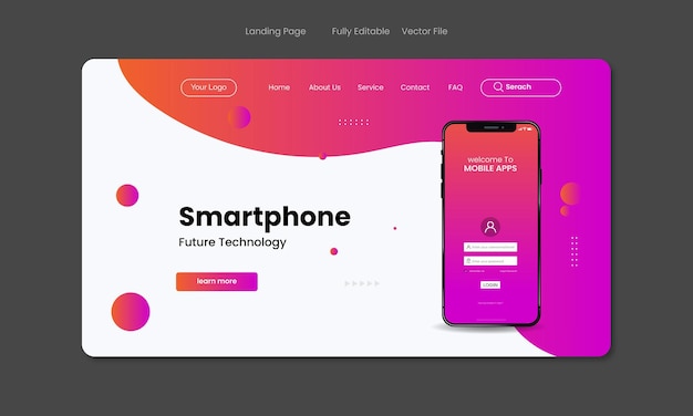 Ontwerp van bestemmingspagina voor mobiele apps