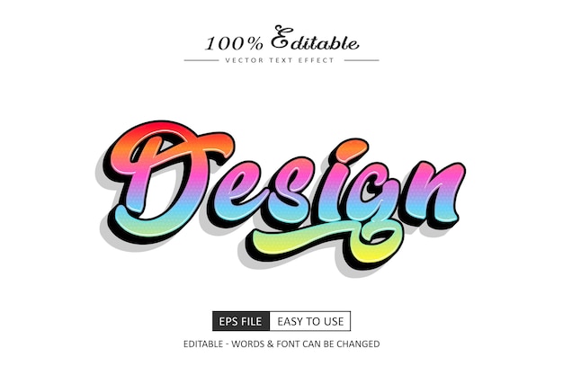 Ontwerp van creatieve tekst-effect bewerkbare moderne lettering lettertipe stijl