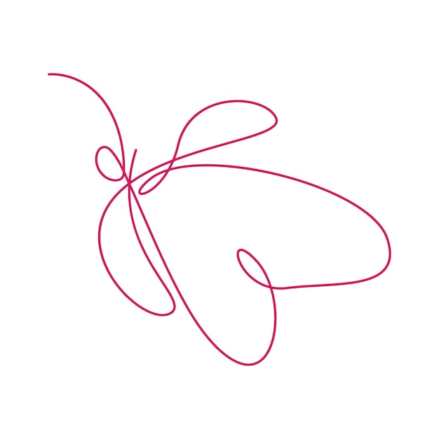 Vector ontwerp van de afbeelding van de kunst van de lijn van de vlinder