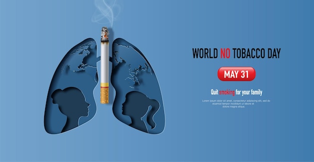Ontwerp van de banner van de dag van de wereld geen tabak